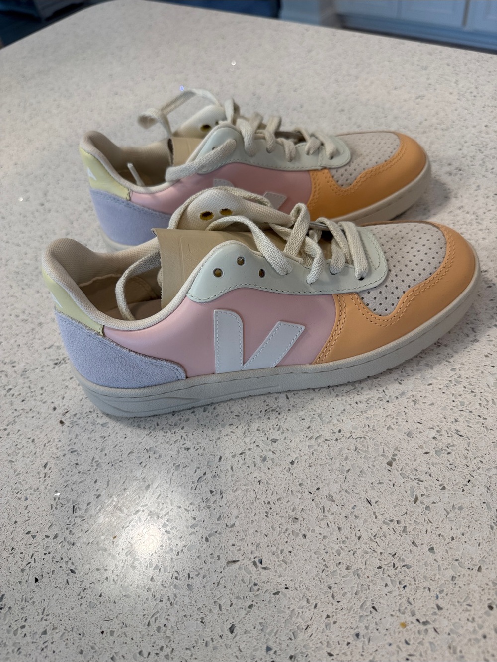 Veja Kids V-10 Sneakers — Pink, Peach & Lavender